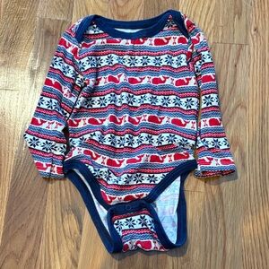 Vineyard Vines Red and Blue Whale Pattern Bodysuit